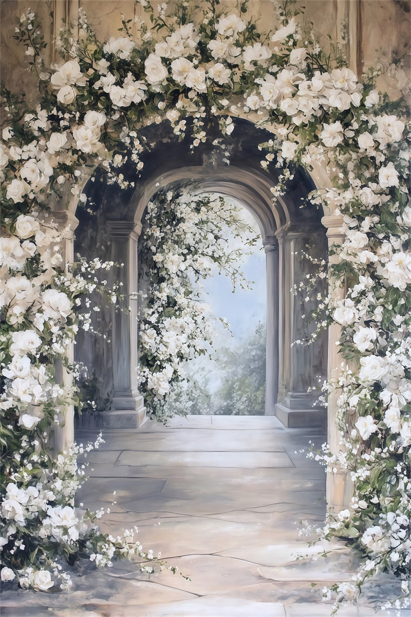 Toile de fond Photo Art Raffiné Couloir Classique Fleuri MRR7-208