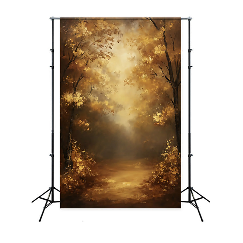 Toile de fond Peinture Forêt Ambre Lumineuse MRR7-210