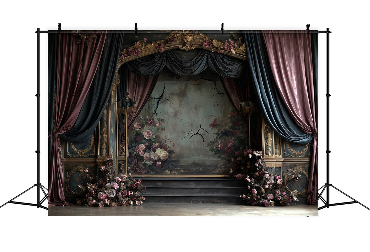 Toile de fond Vintage Décadence Royale Fleurie Baroque MRR7-211