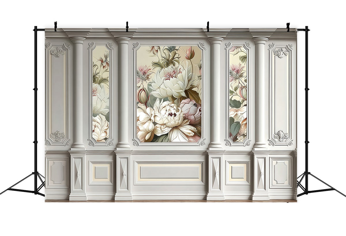 Toile de fond Vintage Mur Sculpté Jardin Rococo MRR7-216