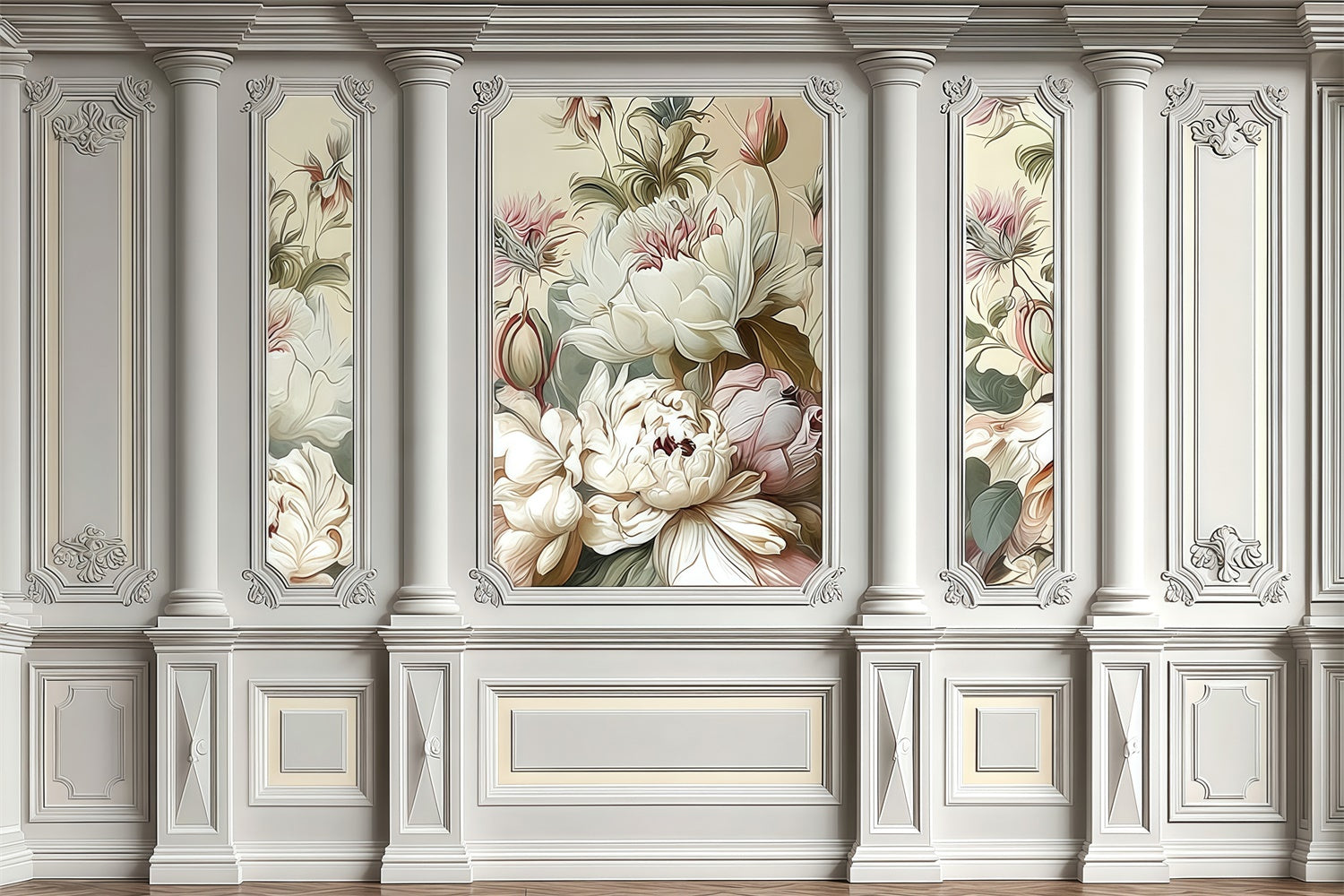 Toile de fond Vintage Mur Sculpté Jardin Rococo MRR7-216