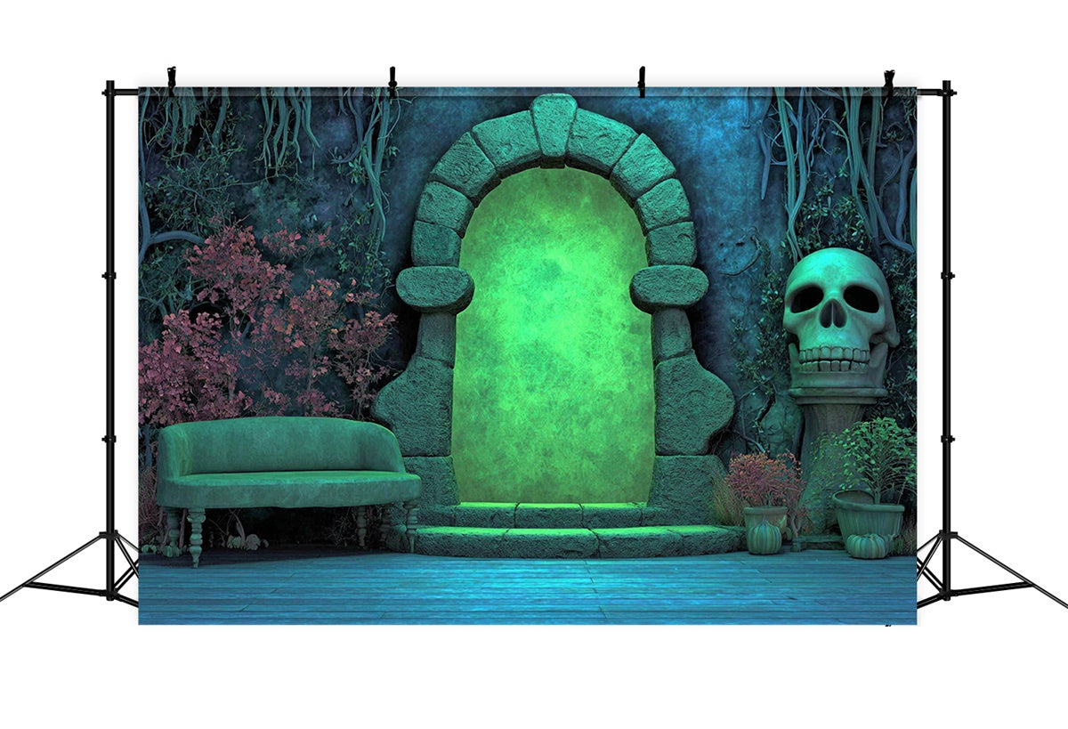 Toile de fond Halloween Portail Lumineux du Tombeau MRR7-22