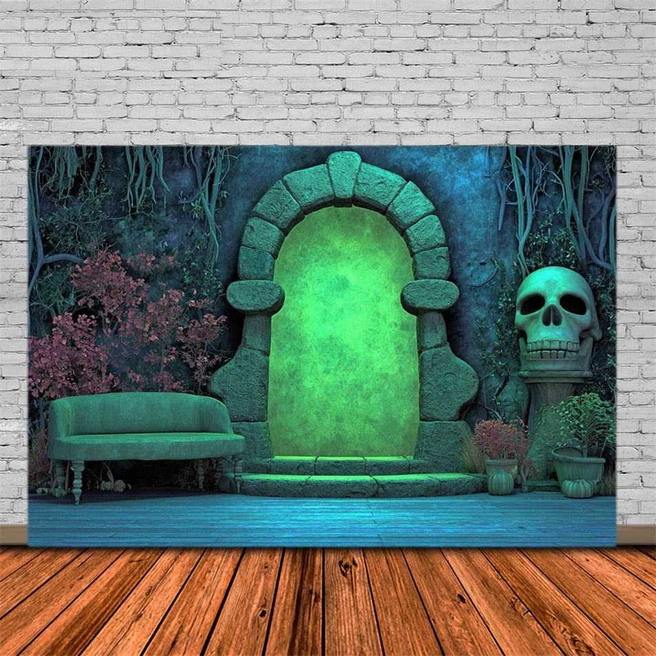 Toile de fond Halloween Portail Lumineux du Tombeau MRR7-22