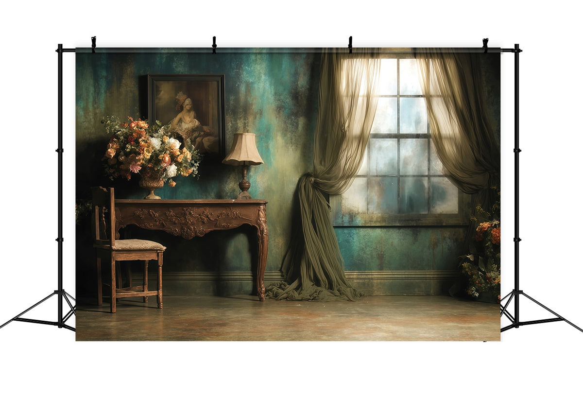 Toile de fond Photo Vintage Salle Fleurie Victorienne MRR7-220