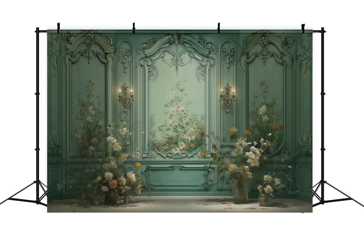 Toile de fond Vintage Mur Fleuri Enchanté Élégant MRR7-222