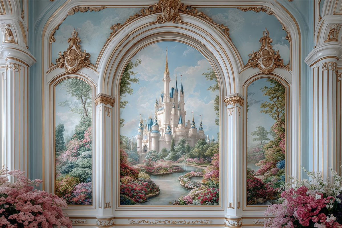 Toile de fond Vintage Mur Vue de Palais Magique MRR7-228