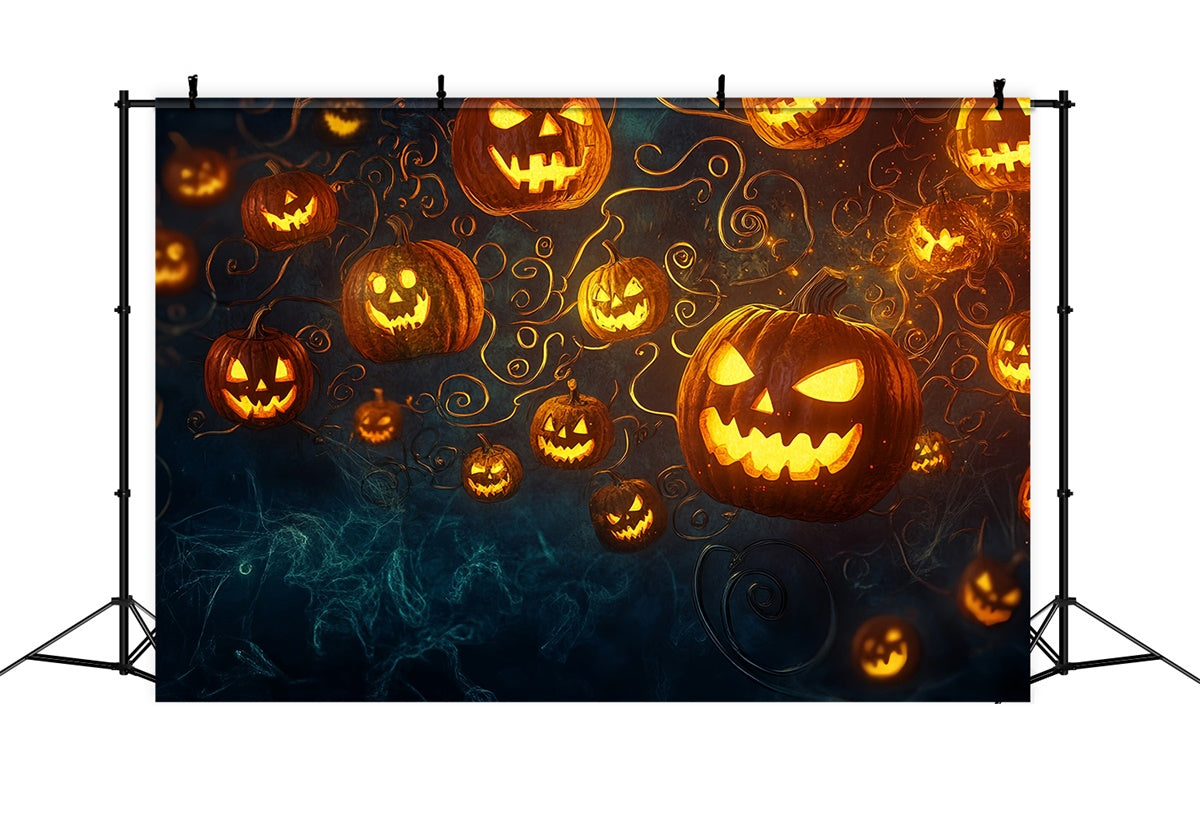 Toile de fond Photo Halloween Frénésie de Citrouilles Volantes MRR7-23