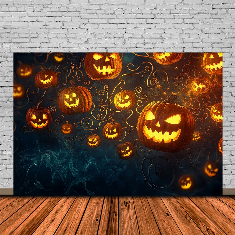 Toile de fond Photo Halloween Frénésie de Citrouilles Volantes MRR7-23