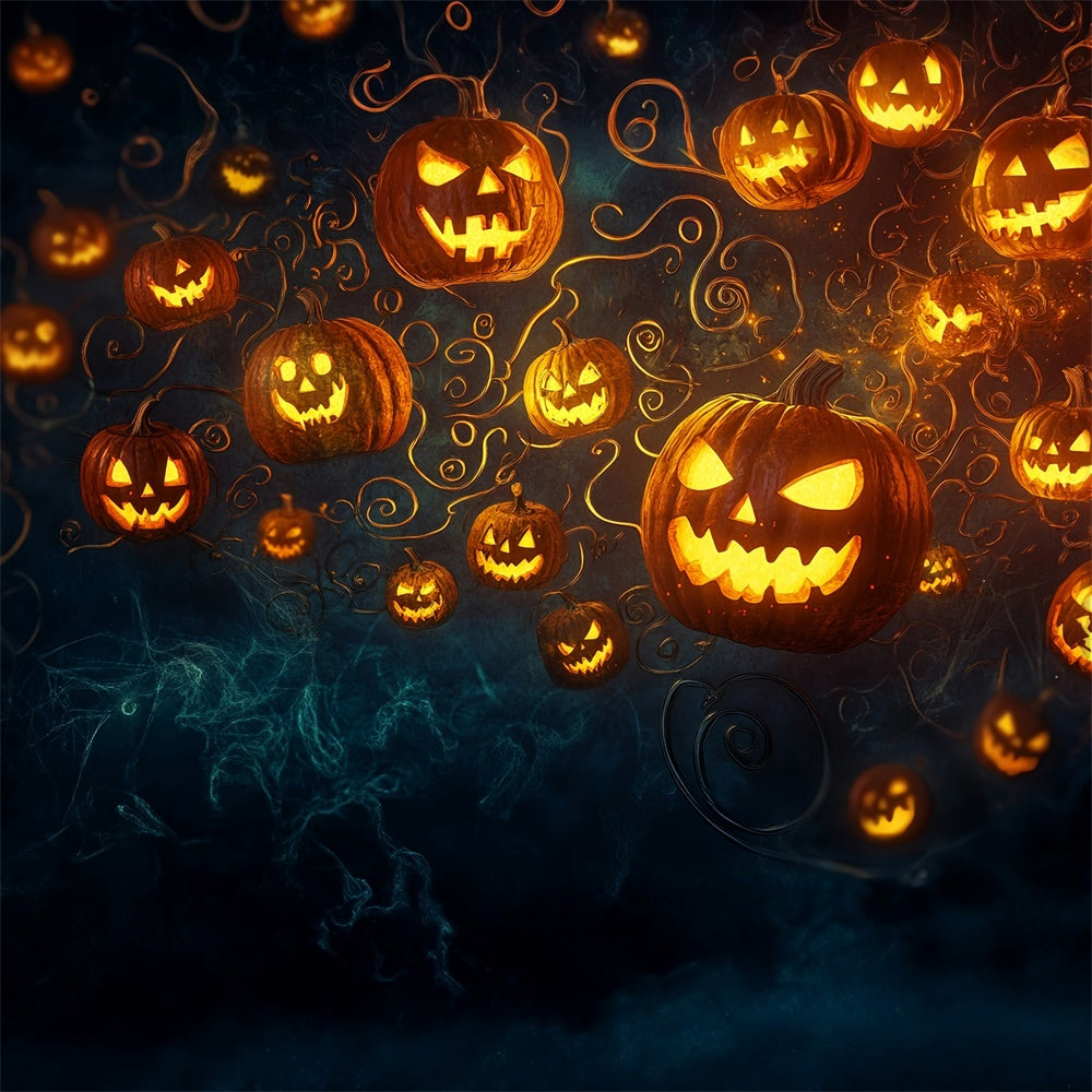 Toile de fond Photo Halloween Frénésie de Citrouilles Volantes MRR7-23