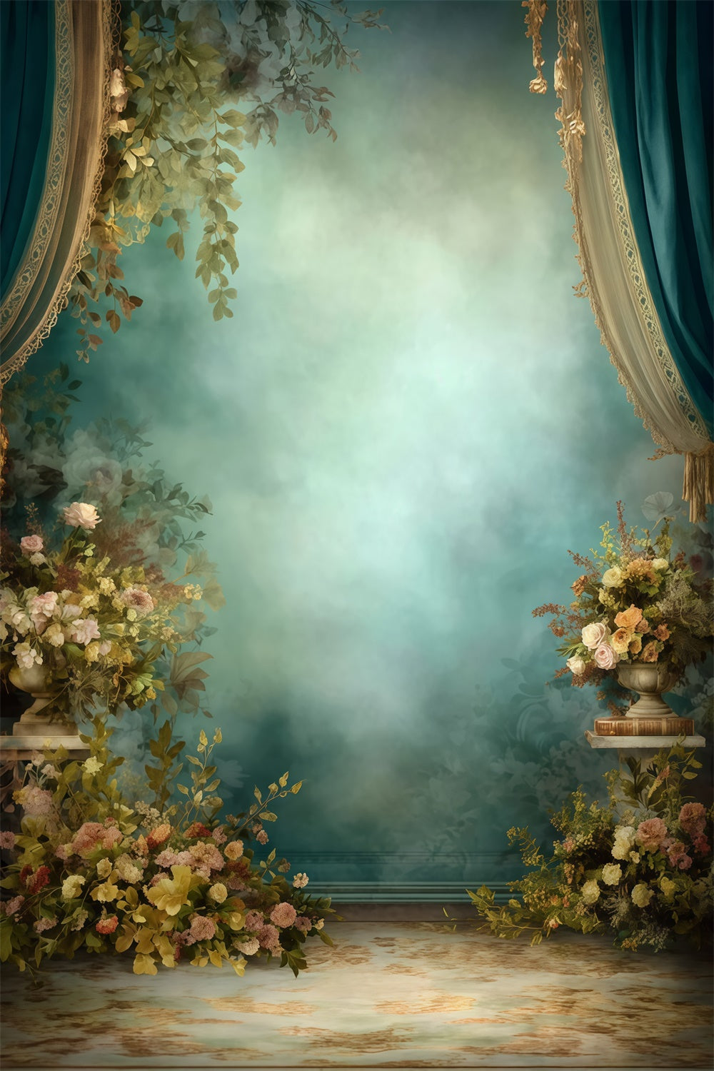 Toile de fond Vintage Rideau Royal Brume de Jardin MRR7-239