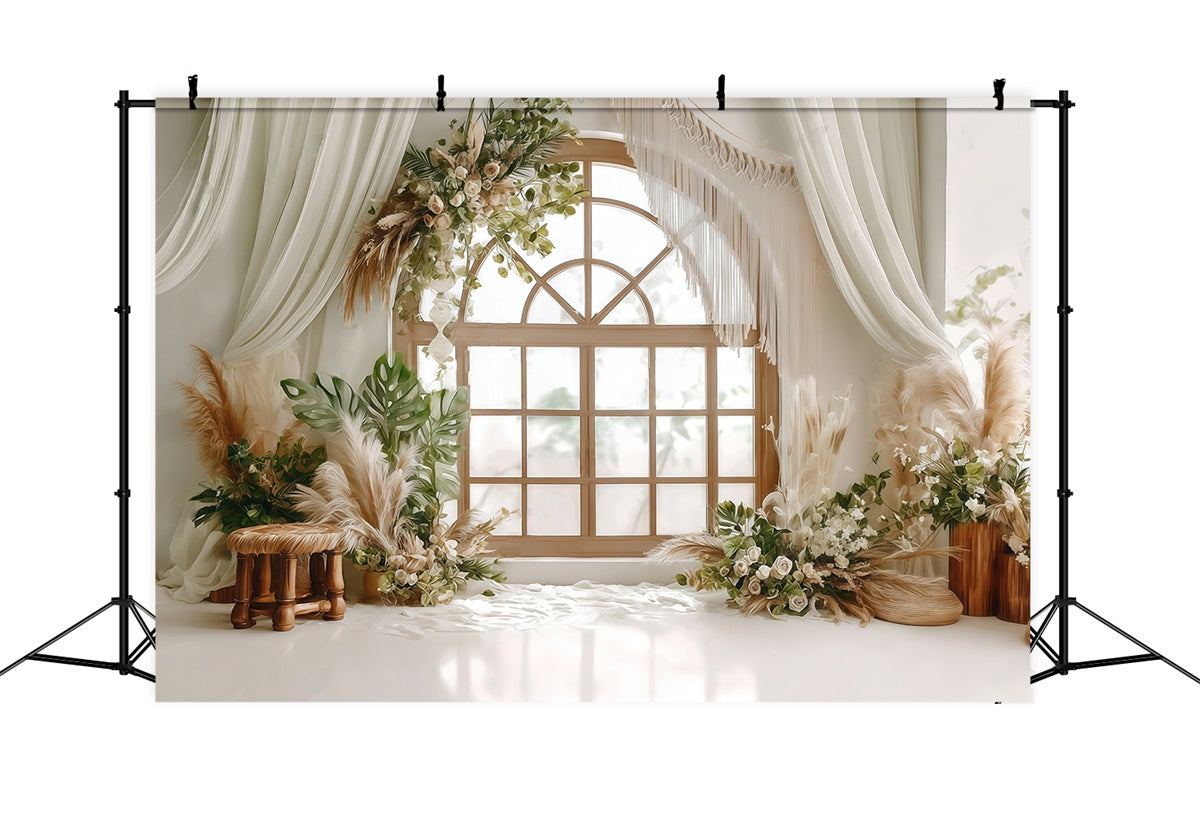 Toile de fond bohème Fenêtre Charme Rustique MRR7-244