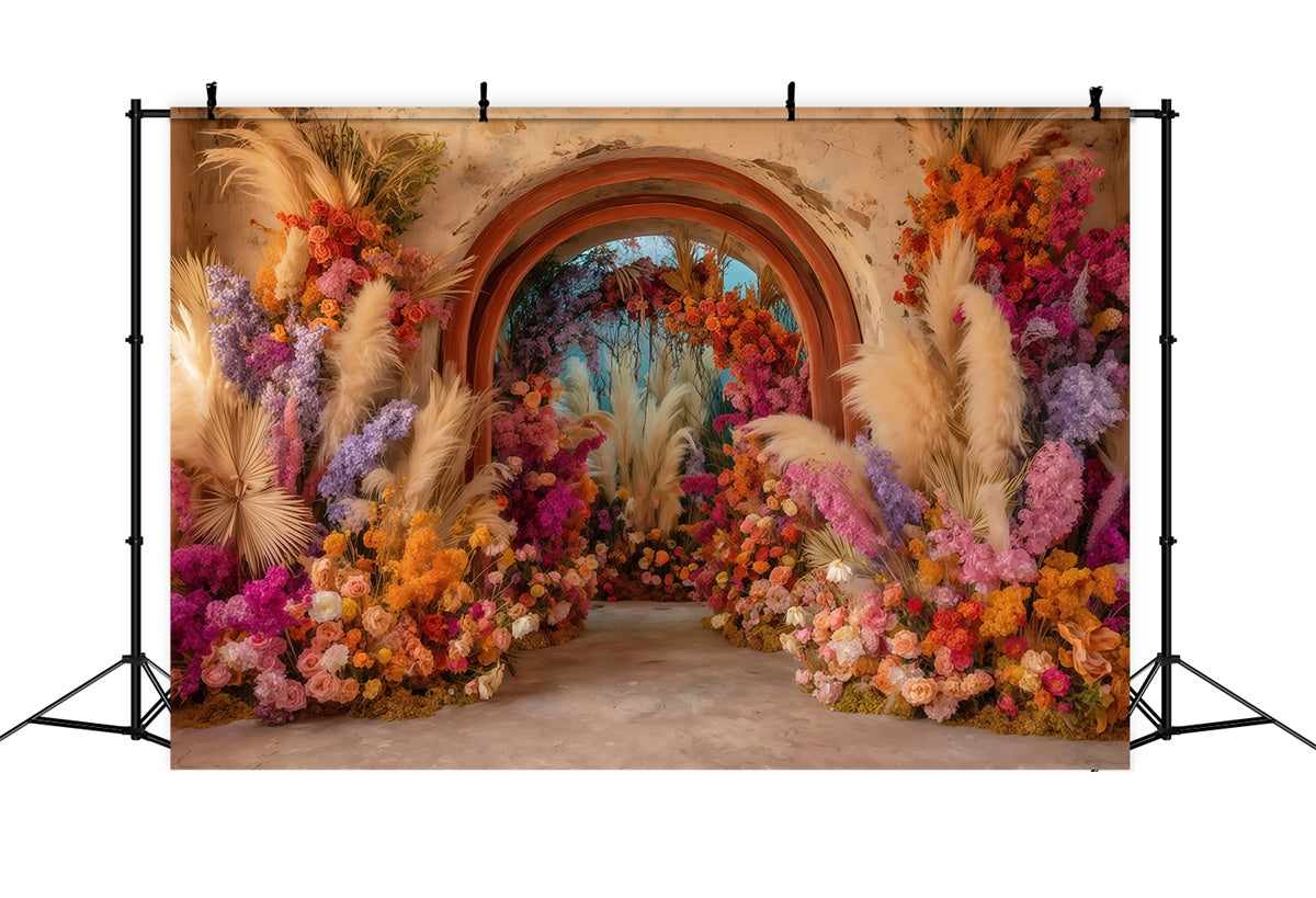 Toile de fond bohème Floraison Carnaval au Coucher du Soleil MRR7-246