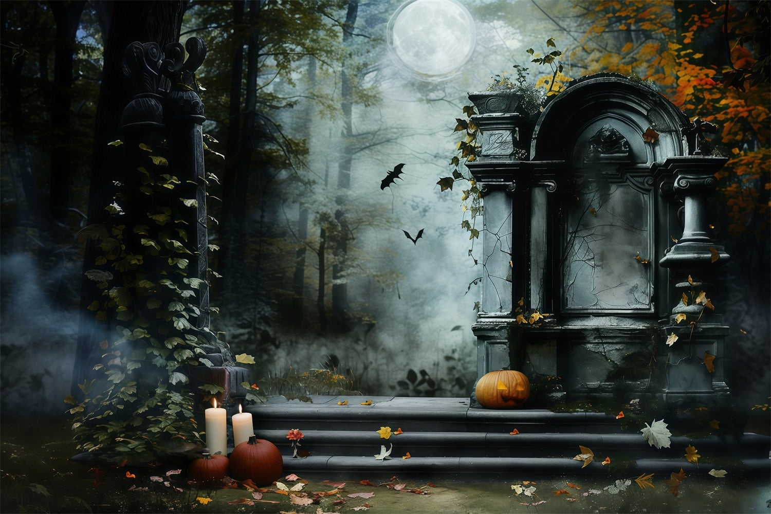 Toile de fond Photo Halloween Marches Gothiques du Cimetière MRR7-25