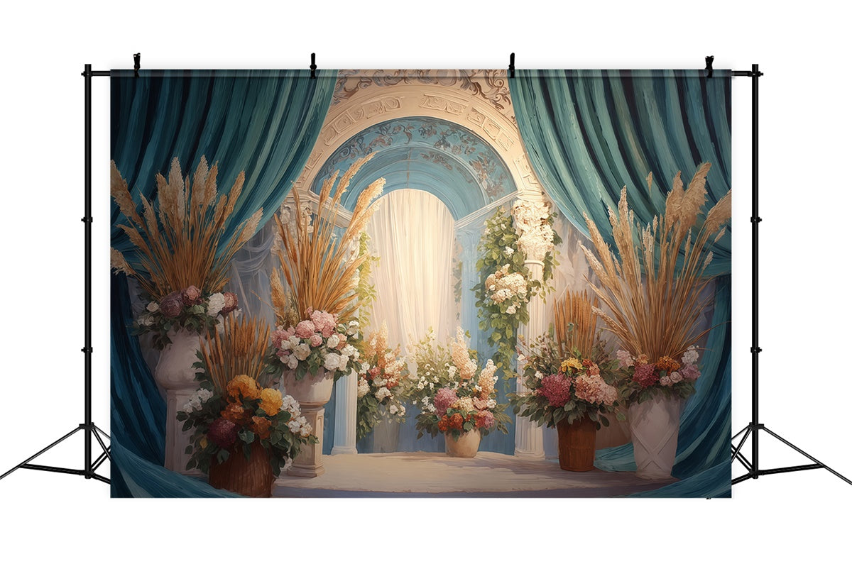 Toile de fond photo bohème Cour Vintage Florale MRR7-250