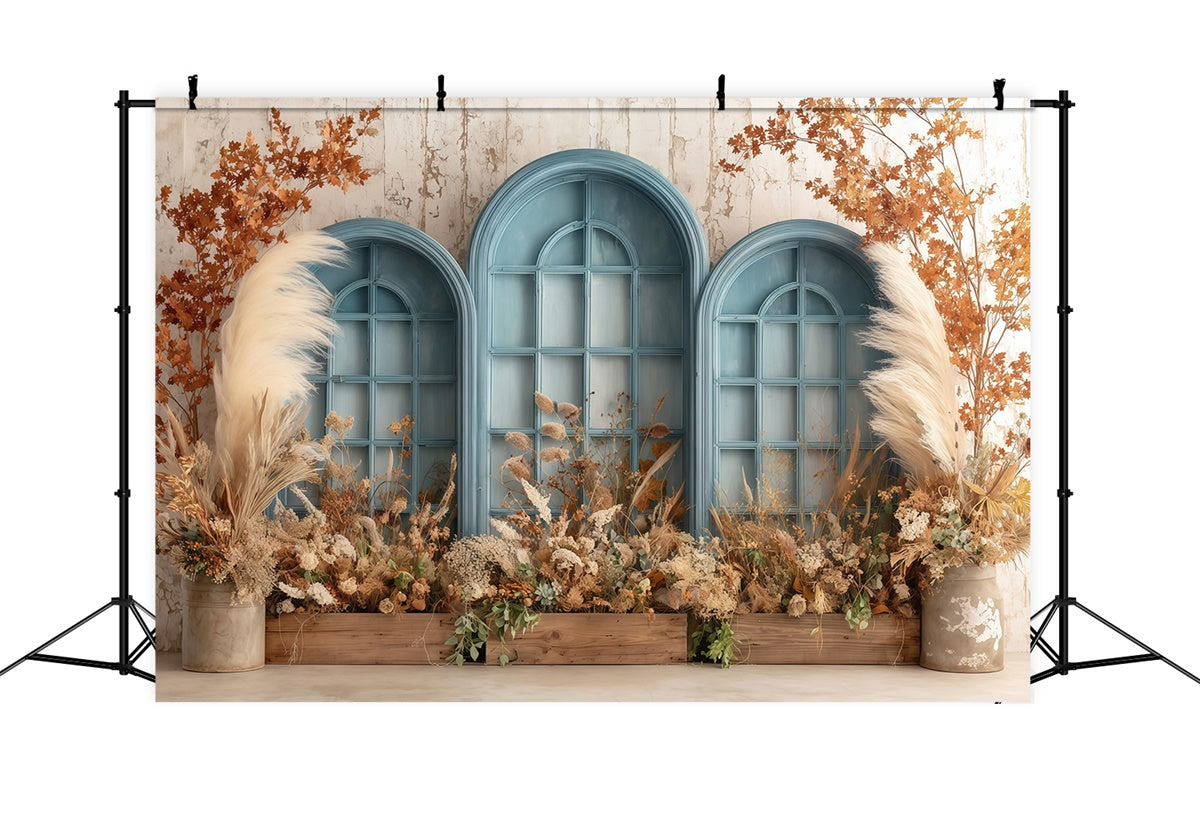 Toile de fond bohème Cadre Bleu Floral Photographie MRR7-254