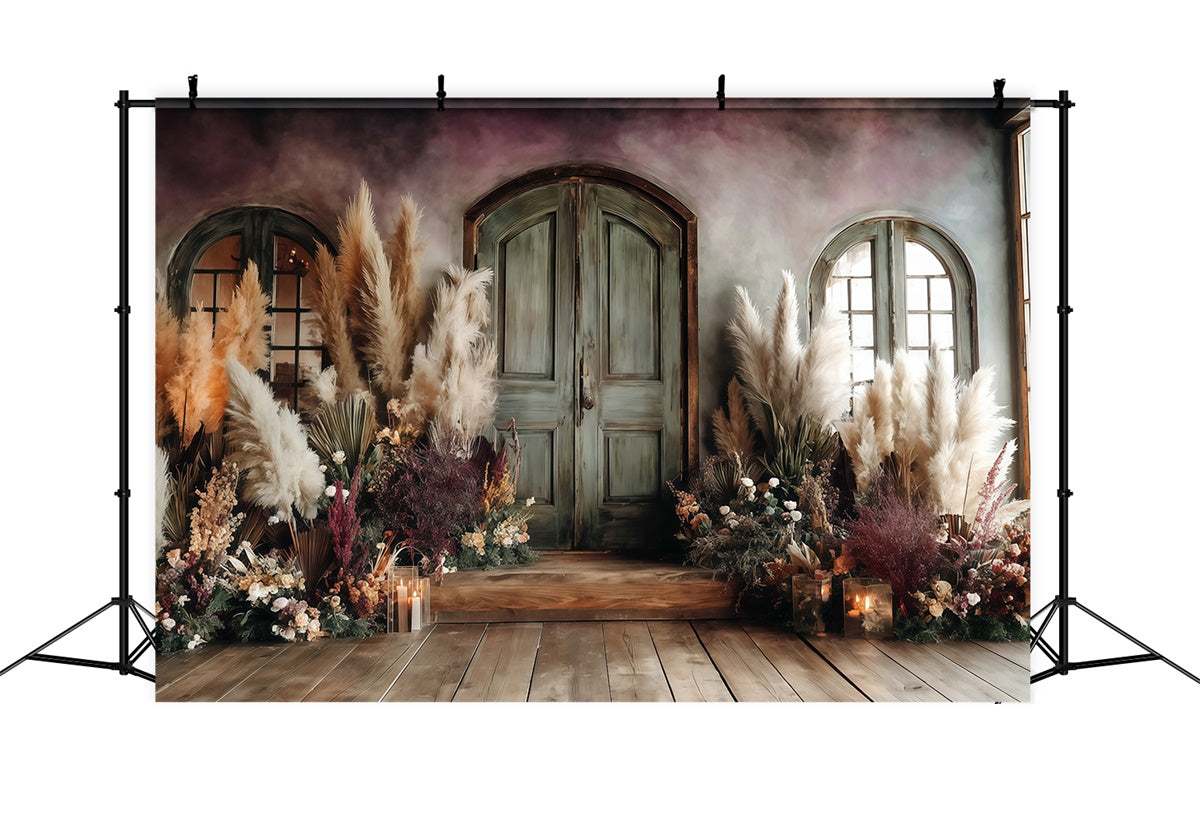 Toile de fond bohème Porte Crépuscule Rustique MRR7-263