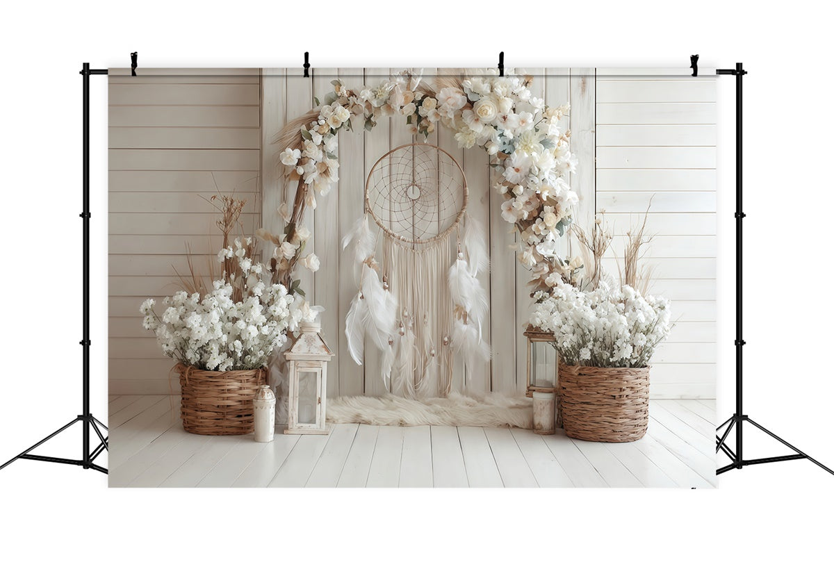 Toile de fond bohème Bois Floral Charme Photographie MRR7-264