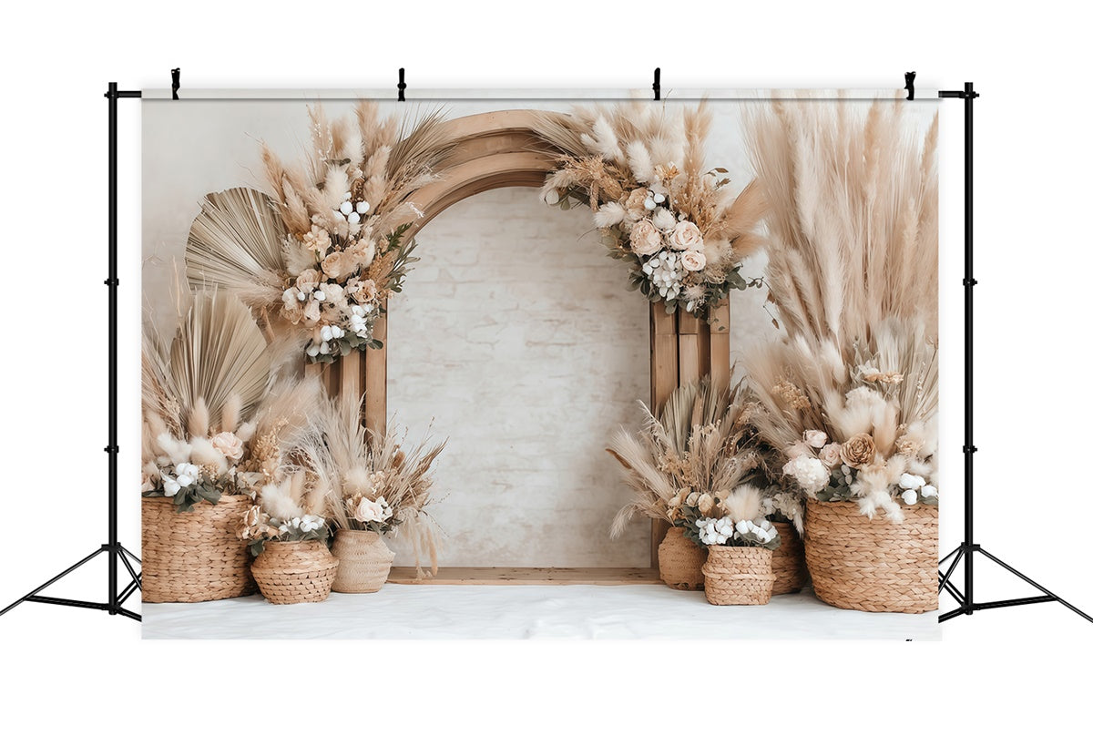 Toile de fond bohème Élégance Floraison Rustique MRR7-267