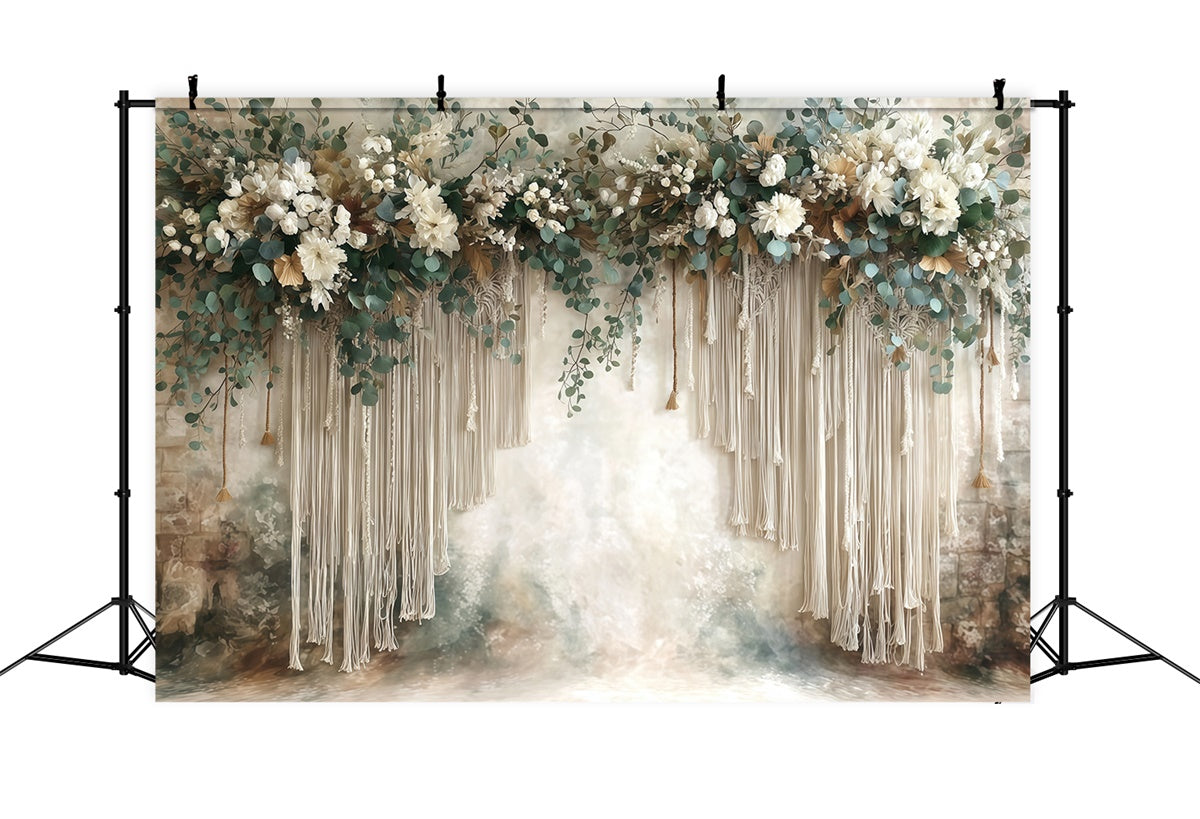 Toile de fond bohème Jardin Frangé Ivoire MRR7-271