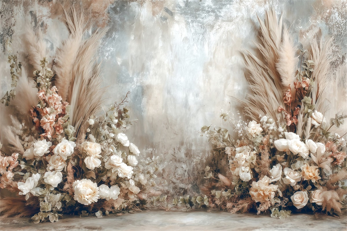 Toile de fond bohème Botanique Florale Beige MRR7-273