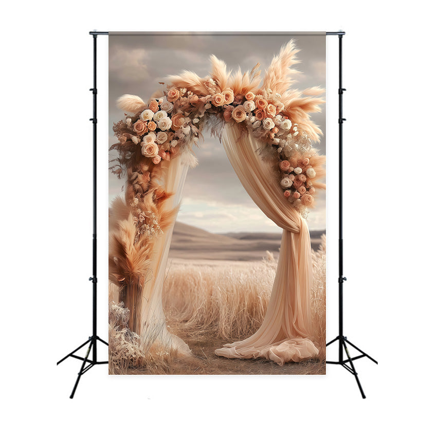Toile de fond bohème Cérémonie Champêtre Rustique MRR7-276