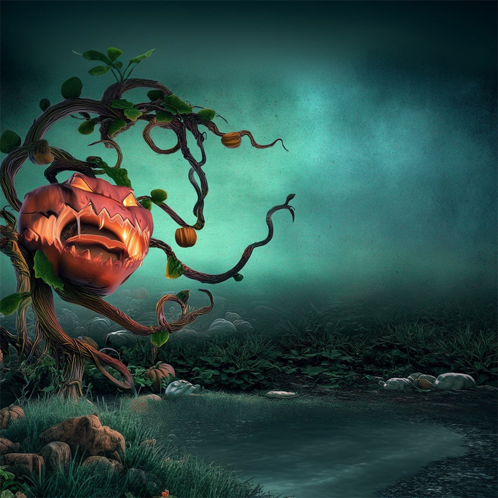Toile de fond Halloween Bête Citrouille Effrayante MRR7-28