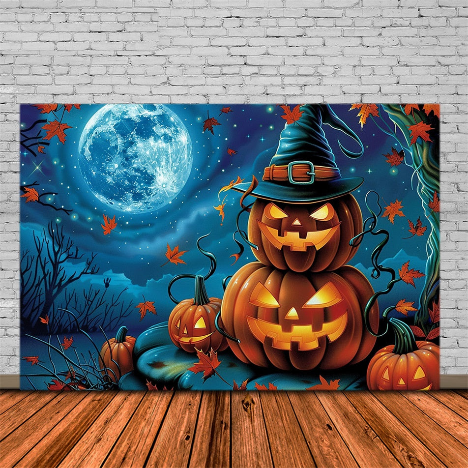 Toile de fond Photo Halloween Citrouilles Souriantes et Étoiles MRR7-29