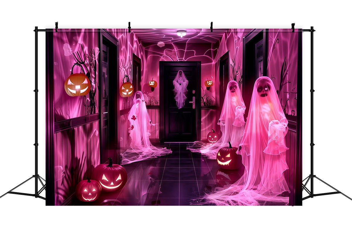 Toile de fond Photo Halloween Citrouilles et Fantômes Lumineux MRR7-31
