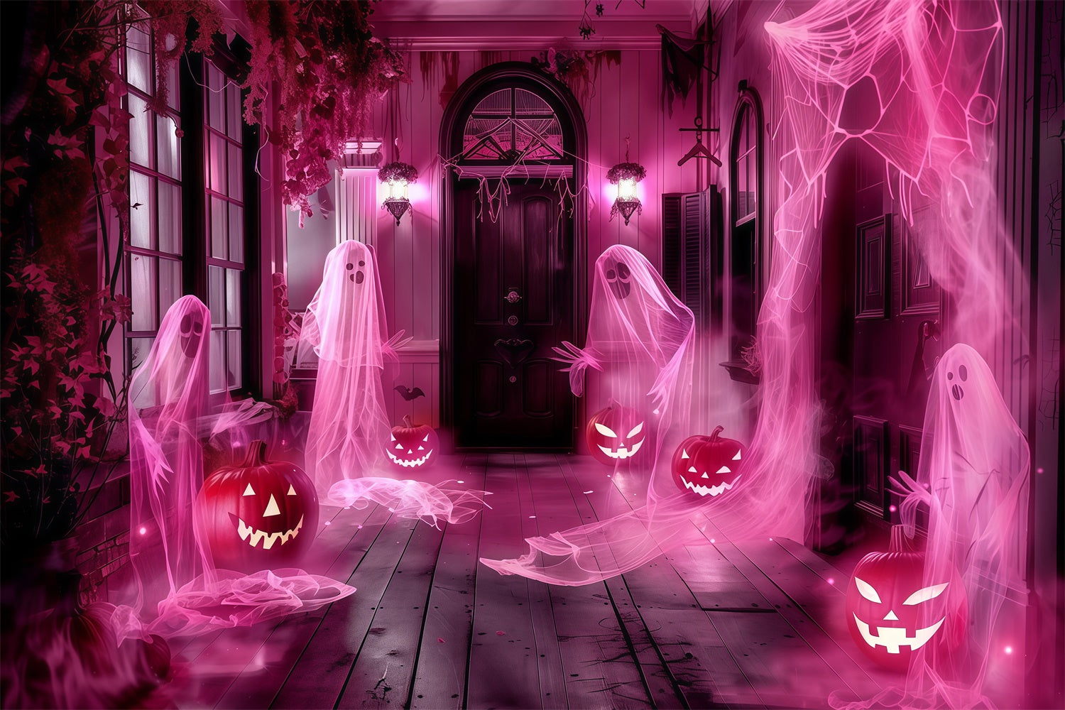 Toile de fond Halloween Fête Fantôme sur le Porche MRR7-32