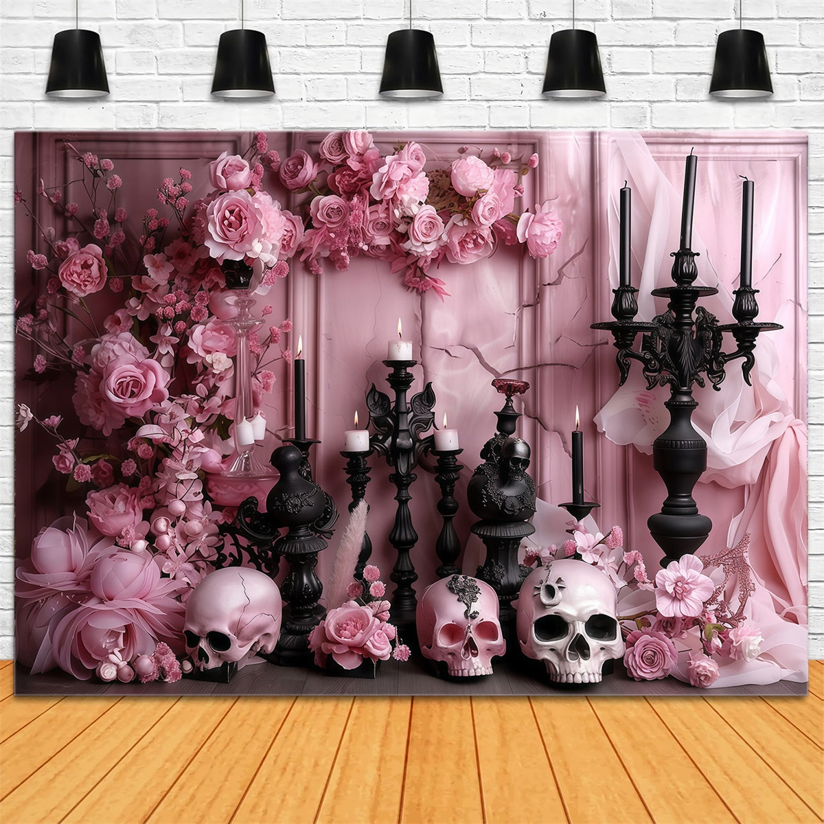 Toile de fond Halloween Autel Élégant aux Roses MRR7-34