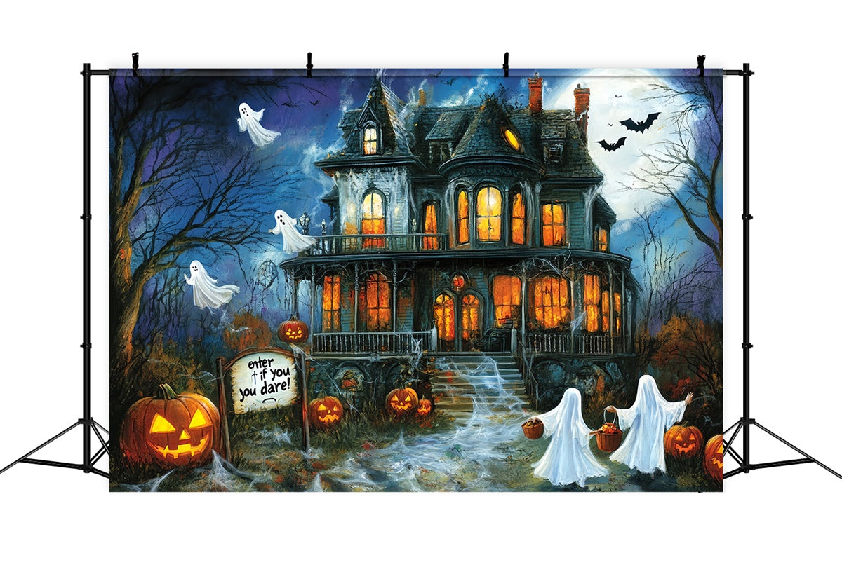 Toile de fond Photo Halloween Manoir Hanté et Fantômes MRR7-43