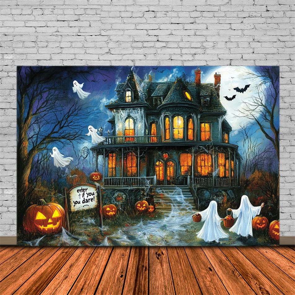 Toile de fond Photo Halloween Manoir Hanté et Fantômes MRR7-43