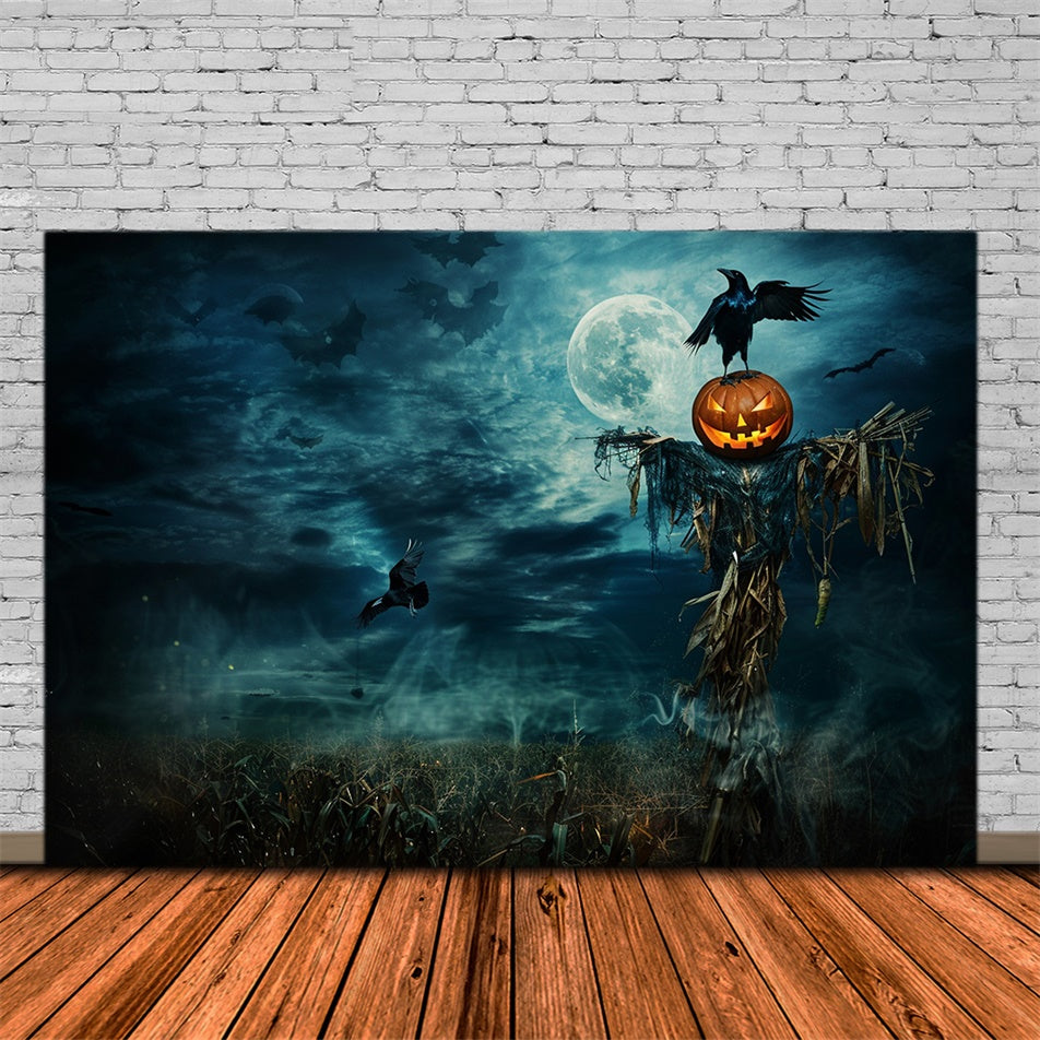 Toile de fond Halloween Horreur de Moisson au Clair de Lune MRR7-44