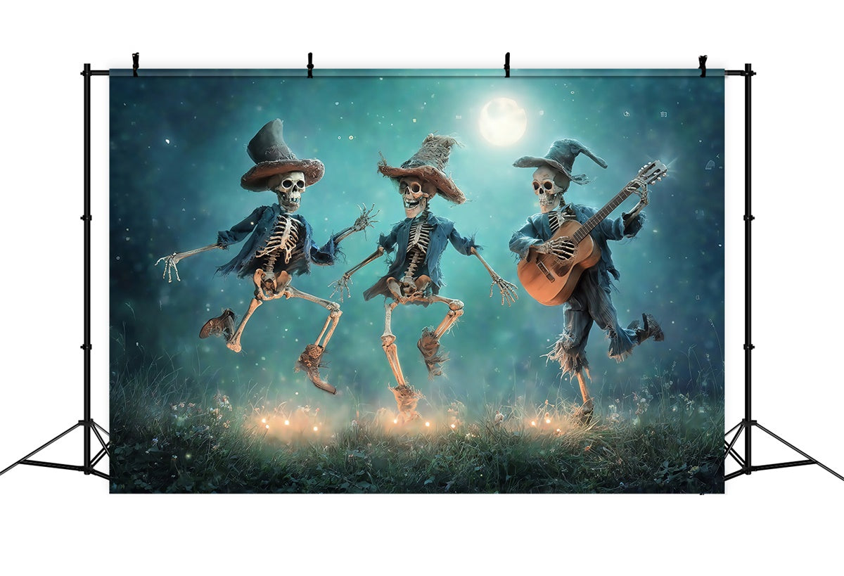 Toile de fond Halloween Bal des Squelettes au Clair de Lune MRR7-50