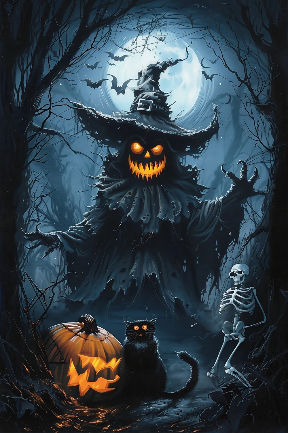 Toile de fond Halloween Monstre Citrouille de l’Horreur MRR7-52