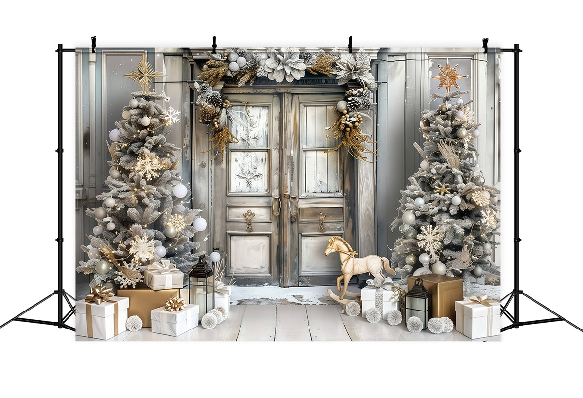 Toile de fond photo Noël Entrée de Fêtes Luxueuse MRR7-57
