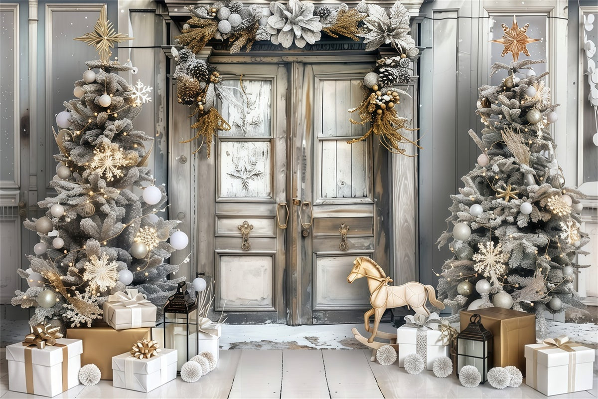 Toile de fond photo Noël Entrée de Fêtes Luxueuse MRR7-57
