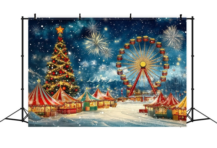 Toile de fond Noël Fête Foraine Hivernale Festive MRR7-58