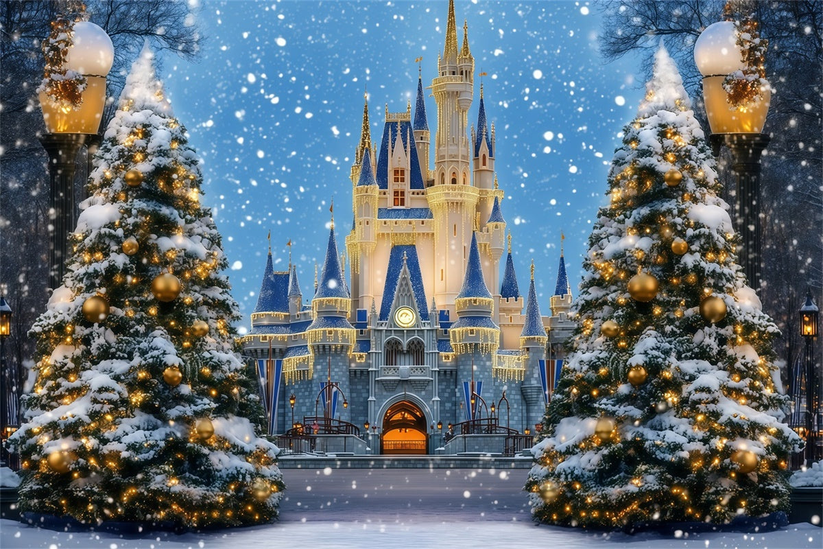 Toile de fond Noël Château Enchanté de Noël MRR7-59