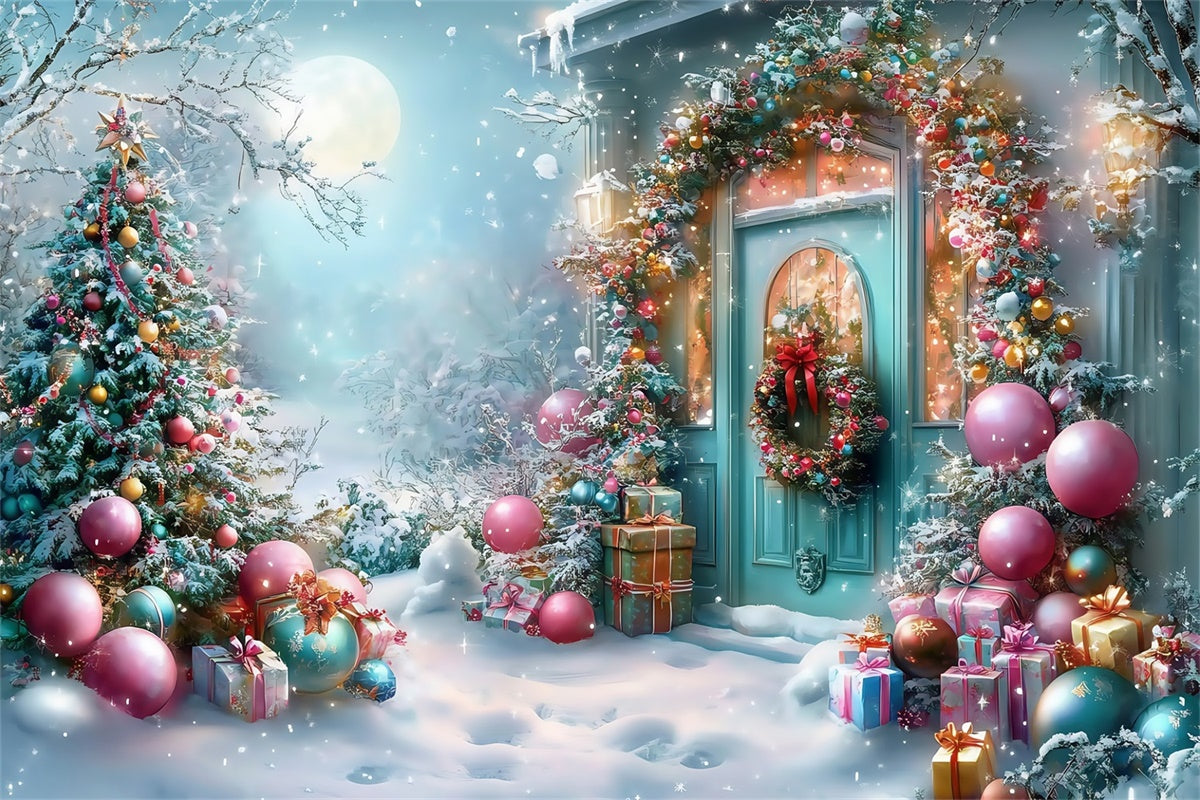 Toile de fond Noël Véranda de Noël Étincelante MRR7-62