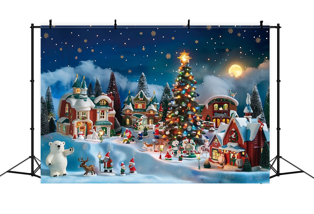 Toile de fond photo Noël Mini Ville de Fantaisie MRR7-67