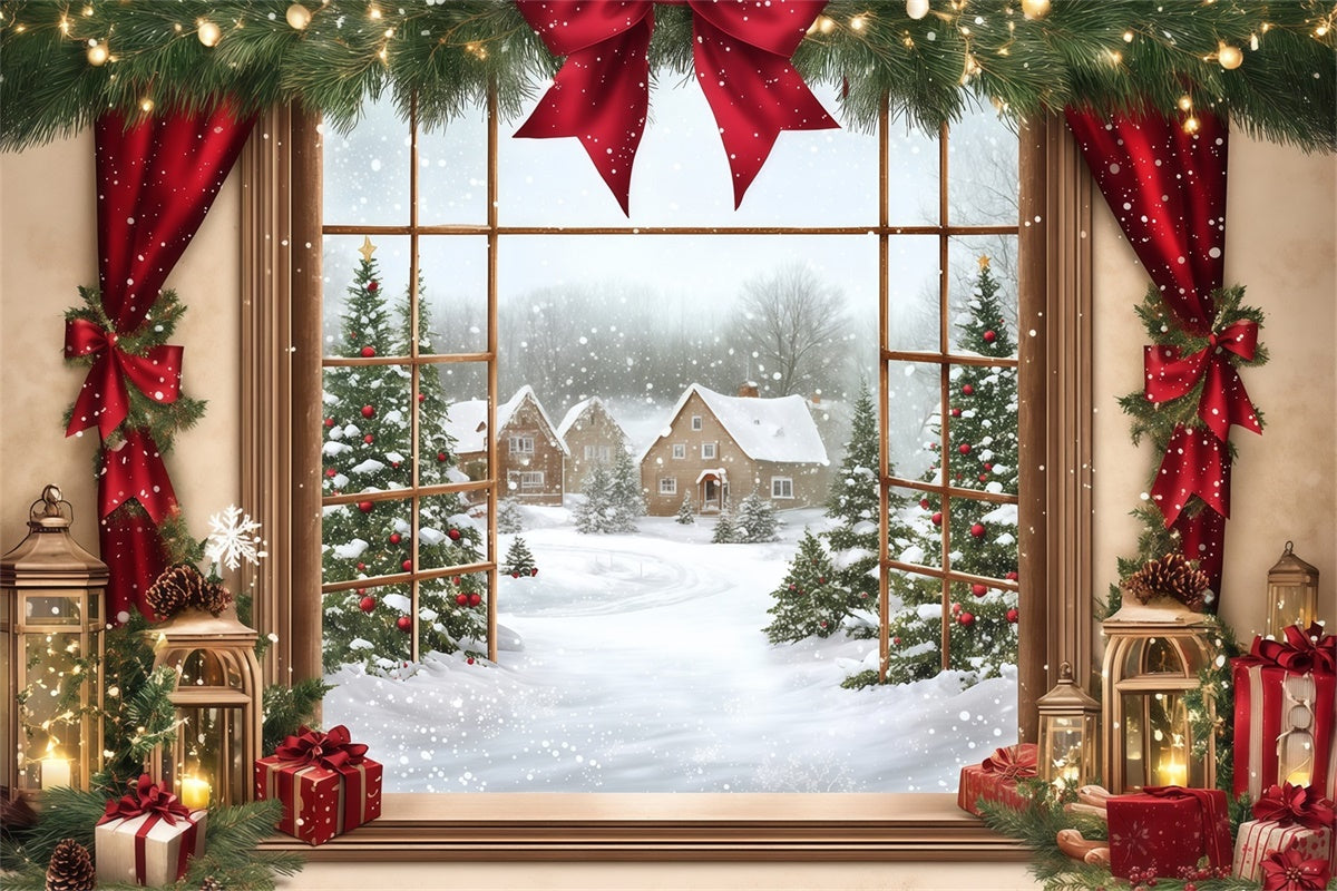 Toile de fond photo Noël Magie Fenêtre de Noël MRR7-68