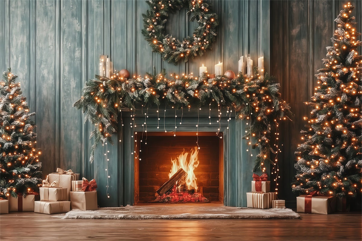 Toile de fond de Noël Manteau de Sapin Douillet MRR7-81