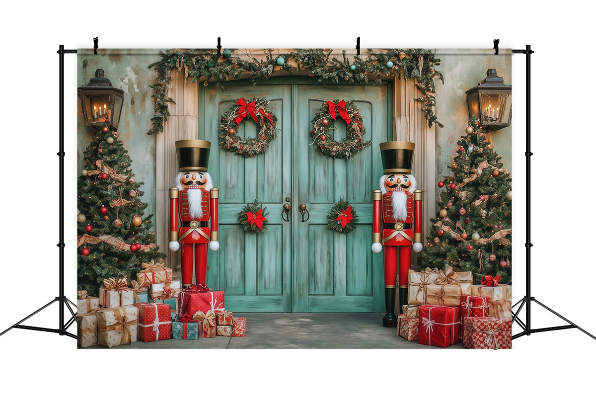 Toile de fond Noël Porche Casse-Noisette Accueillant MRR7-84