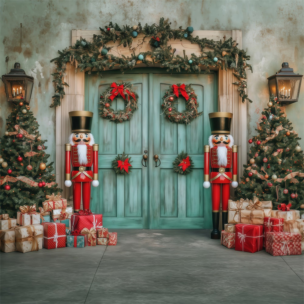 Toile de fond Noël Porche Casse-Noisette Accueillant MRR7-84