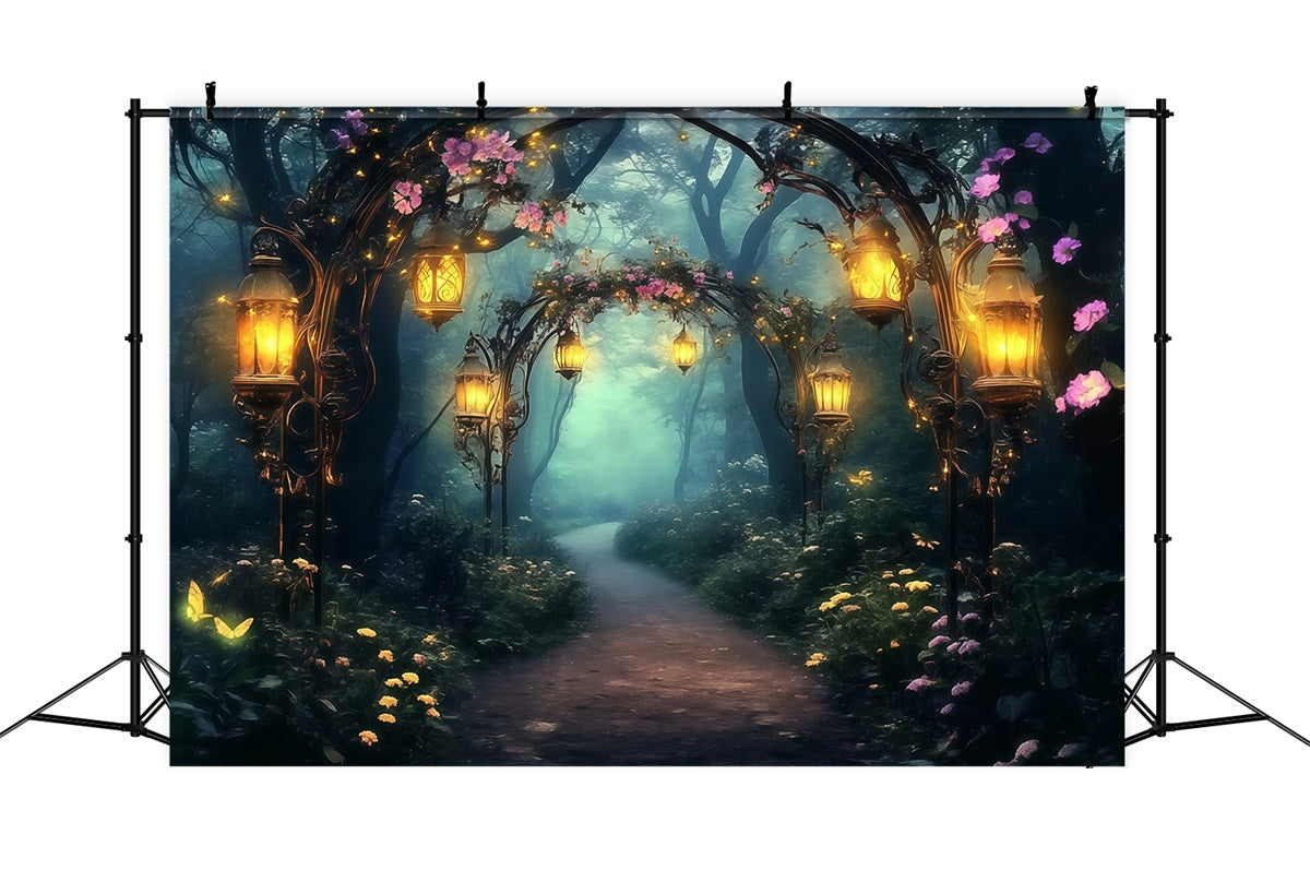 Toile de fond Forêt Enchantée Lueur Arche Florale MRR7-96