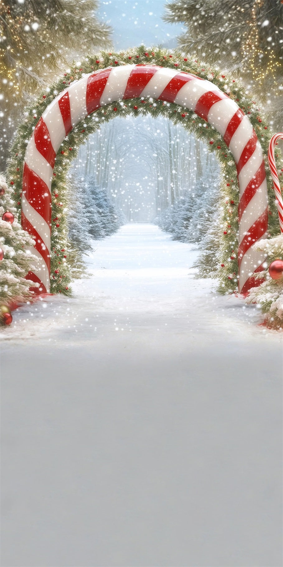 Toile de fond Noël Arche Sucrée Forêt Enneigée MRR8-108