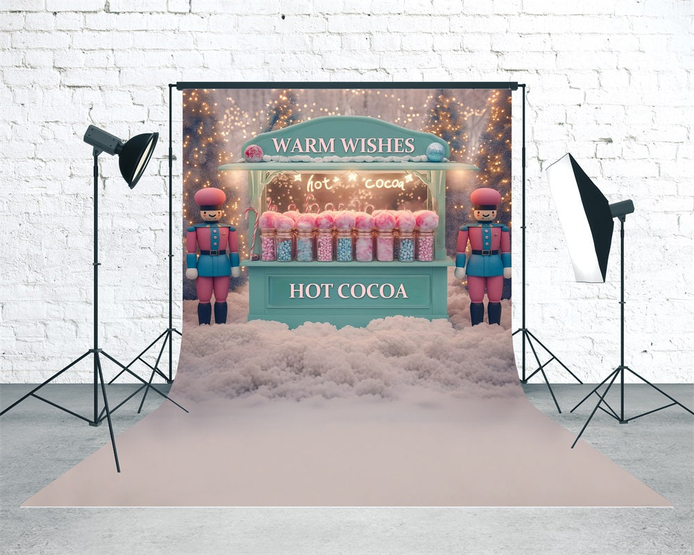 Toile de fond Noël Boutique Cacao Chaud et Bonbons Casse-Noisette 10x10 MRR8-110
