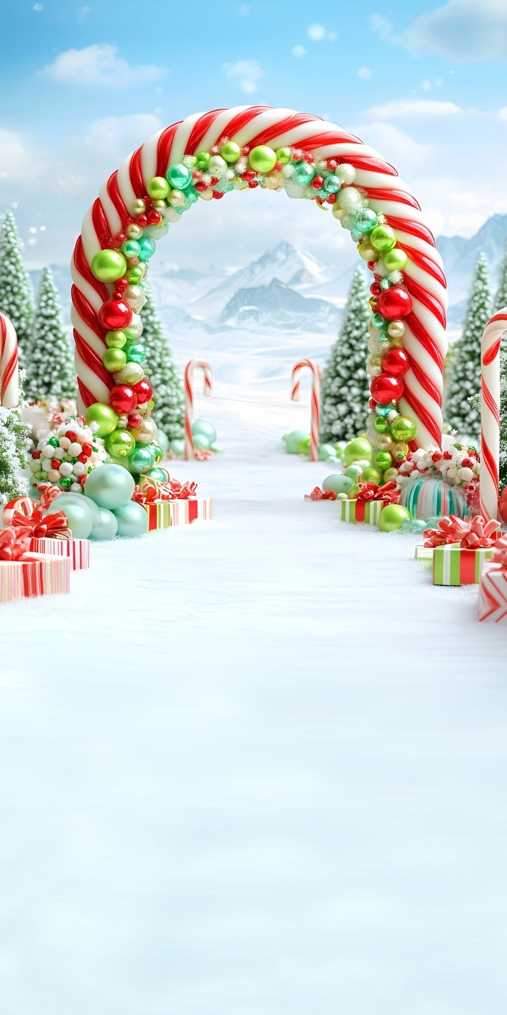 Toile de fond Noël Arche Sucrée Classique Neigemass MRR8-112