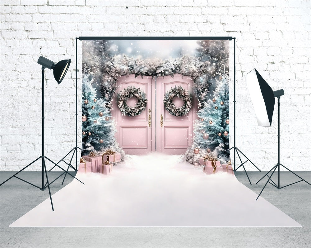 Toile de fond photo Noël Arche Couronne Rose Pâle de Rêve MRR8-113